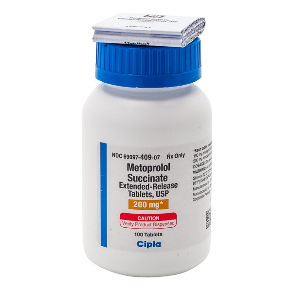Rx Item-Metoprolol Succinate  200MG ER 100 Tab by Cipla Pharma USA 