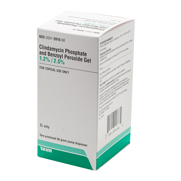 RX ITEM-CLINDAMYCIN-BENZOYL 1.2%-2.5% GEL 50GM  by Teva Pharma REFRIGERATED