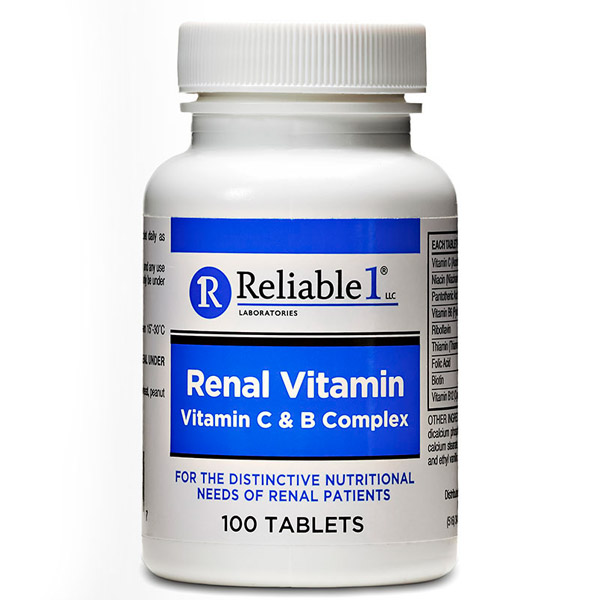 Renal Vitamins Tablet 100 Count By Reliable 1 Advance Pharma