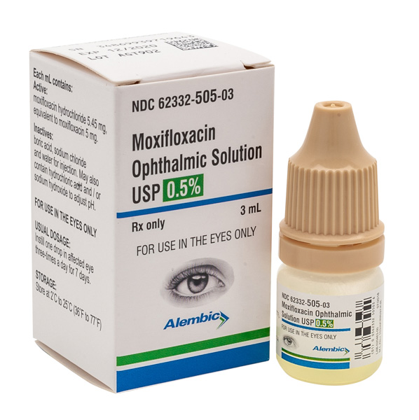 Rx Item-Moxifloxacin 0.5% Opth Sol 3CC By Alembic  Pharma Gen Vigamox